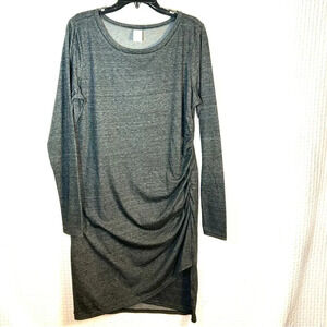 NEW Melrose And Market Dress Plus Size 1X Ruched Heather Charcoal Grey Bodycon